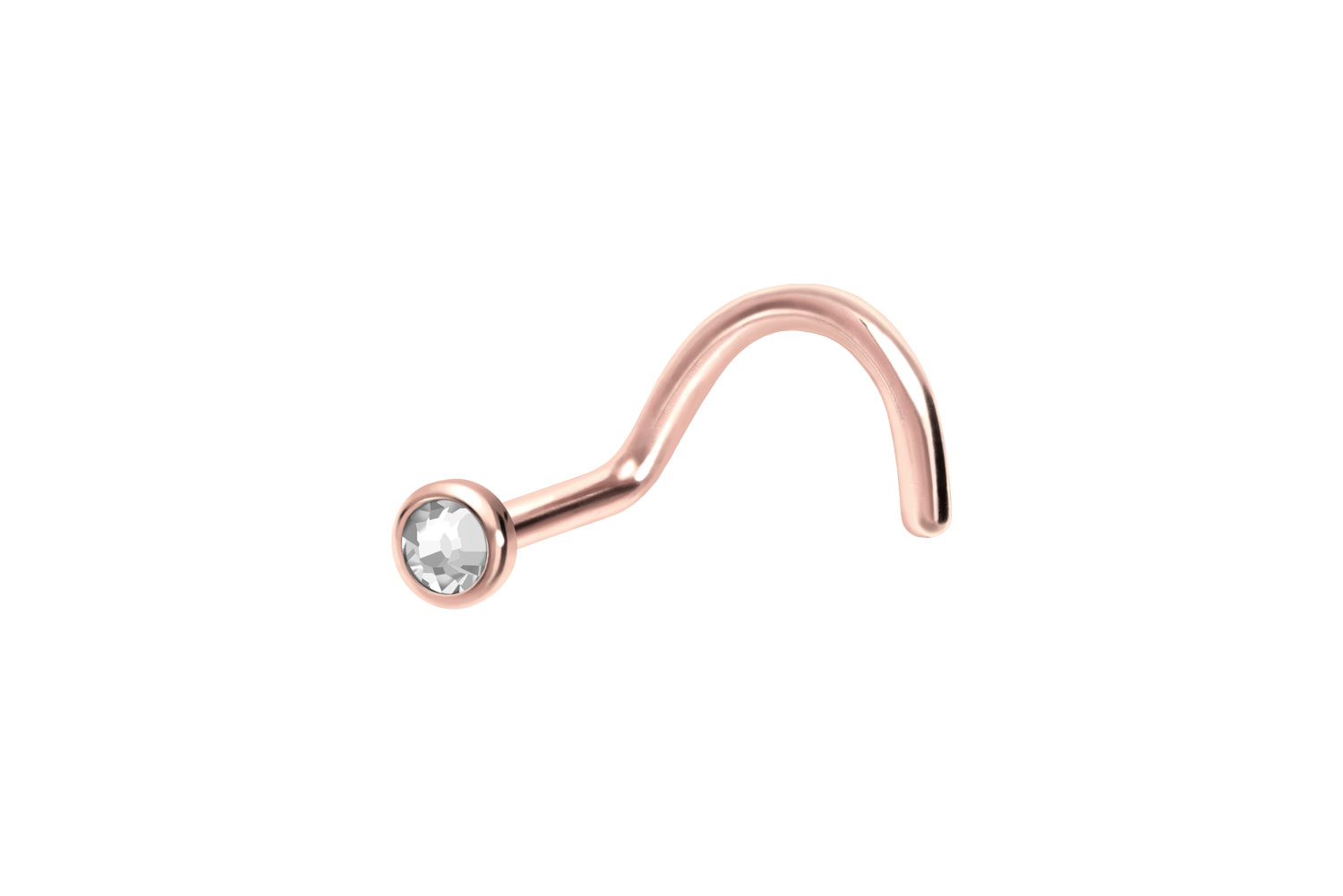 Chirurgenstahl Nasenstecker Nasenpiercing Spirale FLACHE KRISTALLDISC